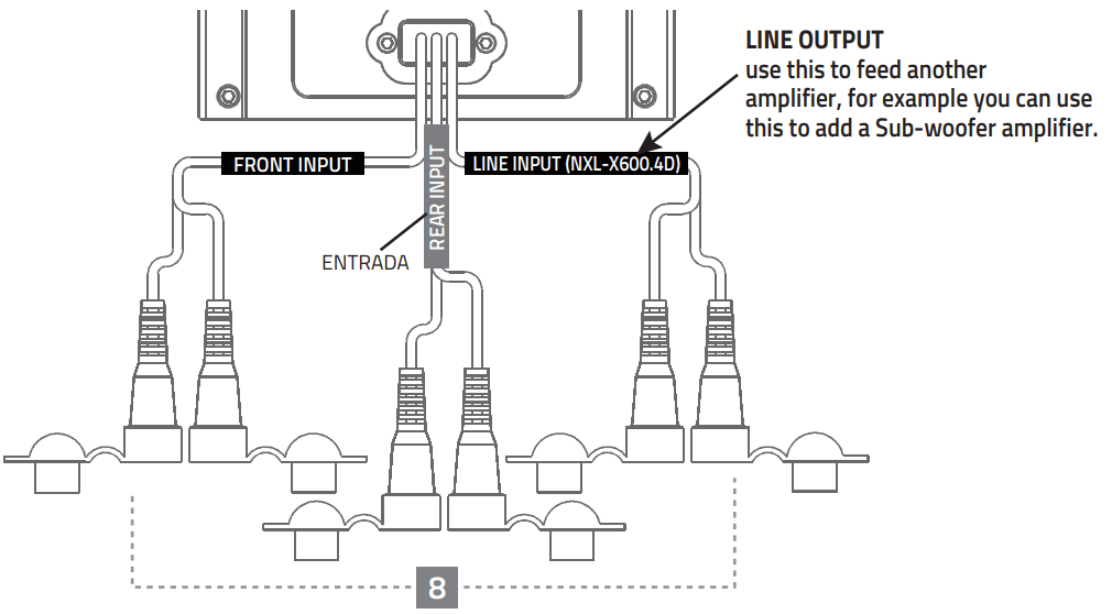 DS18 NVY T800 4D 4 Channel Marine Waterproof Amplifier - SPEAKER1
