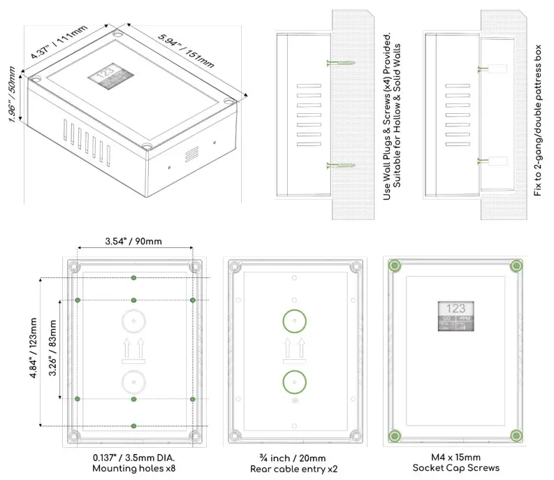 AGSNO2iS-PSA Merlin Gas Detector i-S - Mounting & Cabling