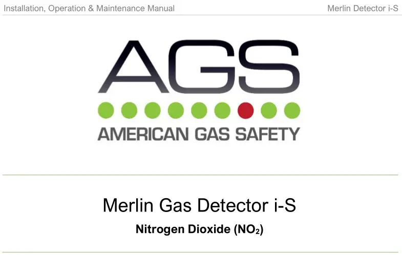 AGSNO2iS-PSA Merlin Gas Detector i-S User Manual
