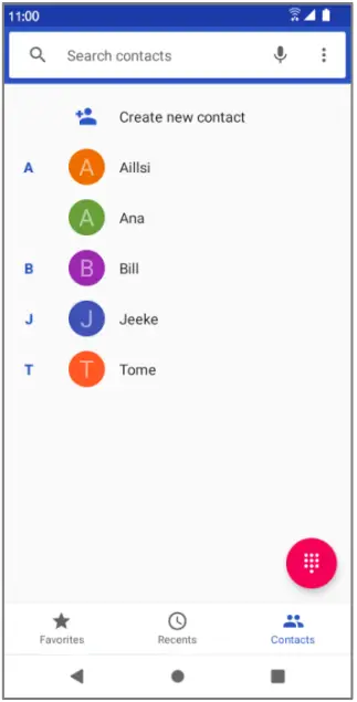 koobee SL004T Smartphone - Call from Contacts