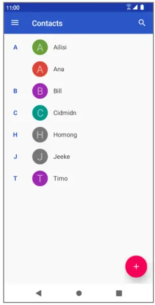 koobee SL004T Smartphone - Contacts list 2