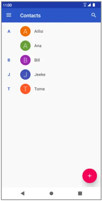 koobee SL004T Smartphone - Contacts list