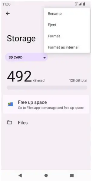 koobee SL004T Smartphone - Format as internal
