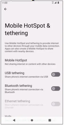 koobee SL004T Smartphone - Hotspot & tethering