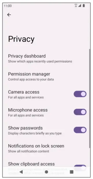 koobee SL004T Smartphonee - Privacy Settings