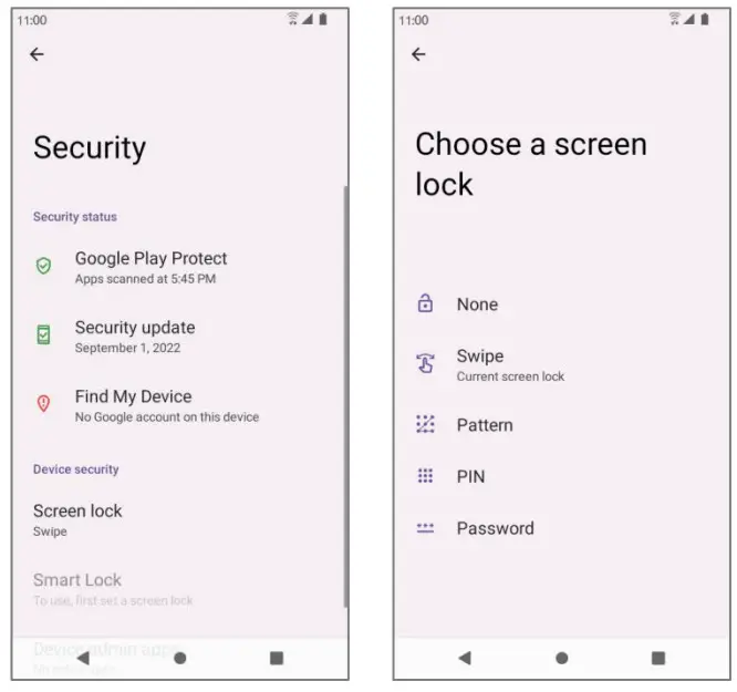 koobee SL004T Smartphonee - Screen lock