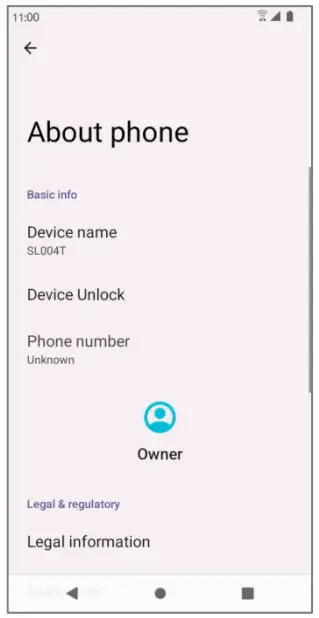 koobee SL004T Smartphonee - Tap About phone