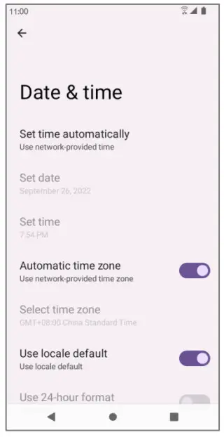 koobee SL004T Smartphonee - date and time options