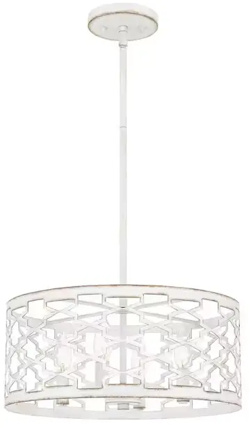 QUOIZEL-QP5637AWH-Dalia-4-Light-Antique-White-Shaded-Pendant-product