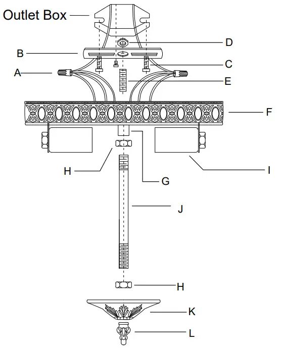 CRYSTORAMA 710 EB CL S Two Light Ceiling Mount - Wire Connector