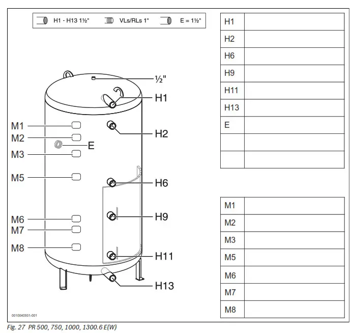 Buderus PW 500 Buffer Cylinder - fig 16