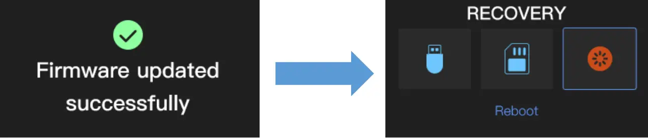 Firmware updated successfully