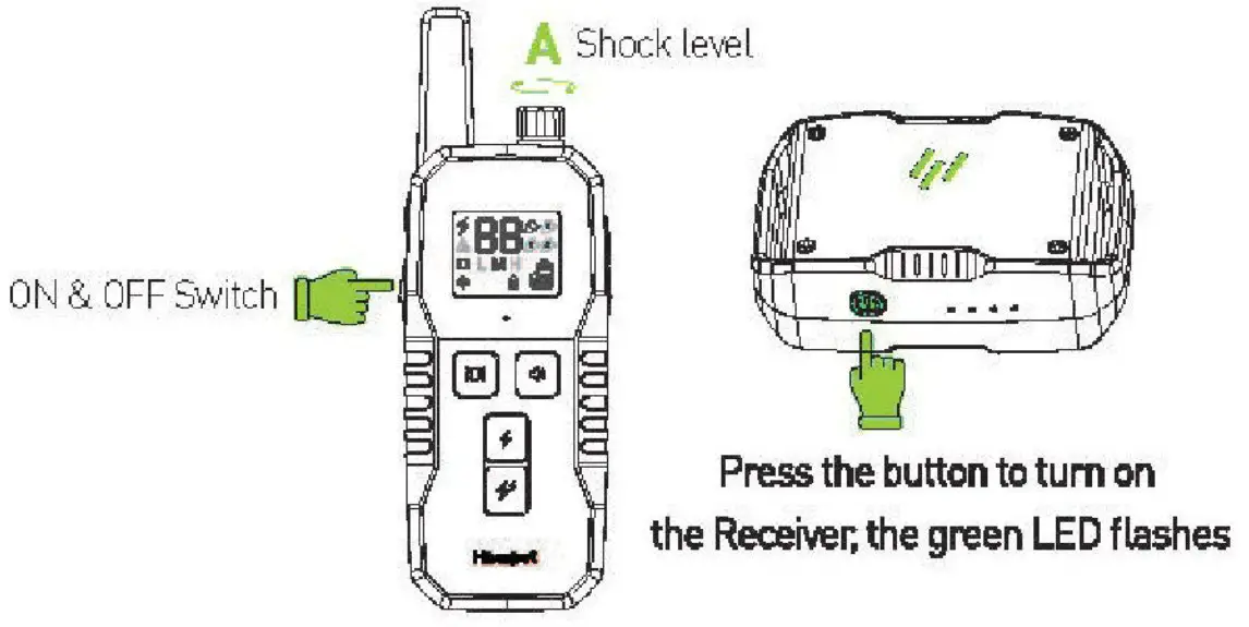 Hawpet DT-69 Dog Training Collar - test light6