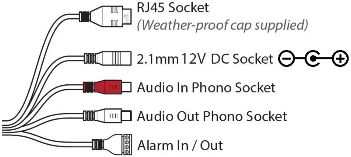 ZIP IP CAM555W 5 50mm IP Bullet 4K Camera - Socket