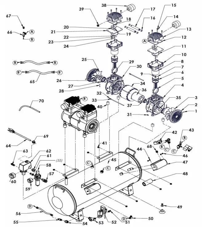 CALIFORNIA AIR TOOLS 20040CAD Ultra Quiet and Oil Free Air Compressor - fig 1