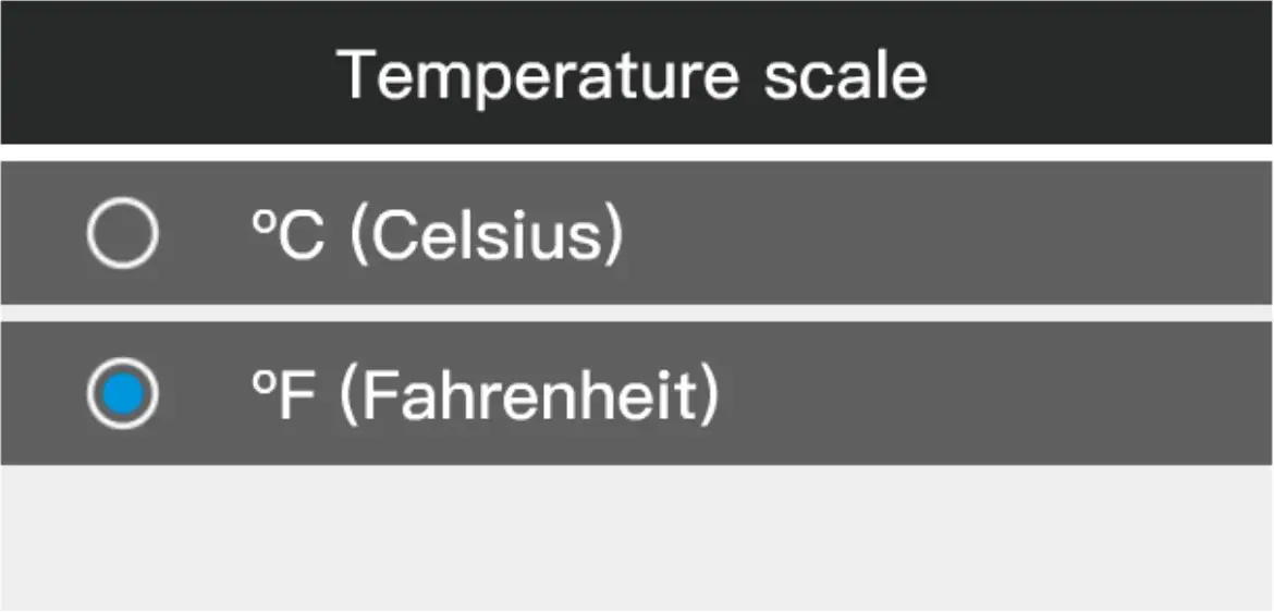 Temperature Unit Setting
