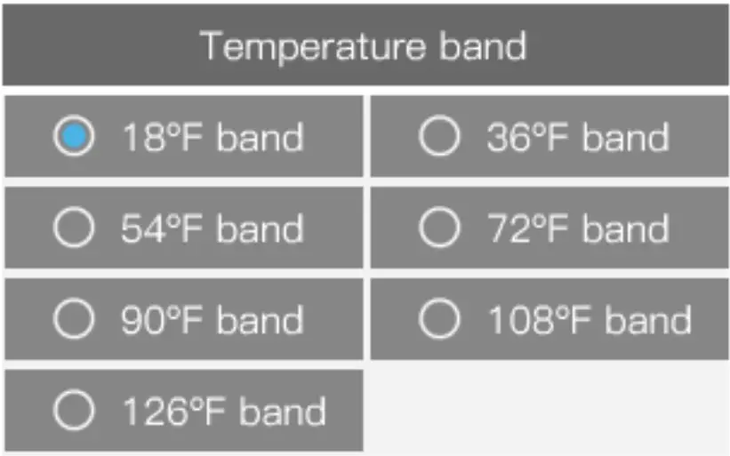 Temperature Difference Range Setting