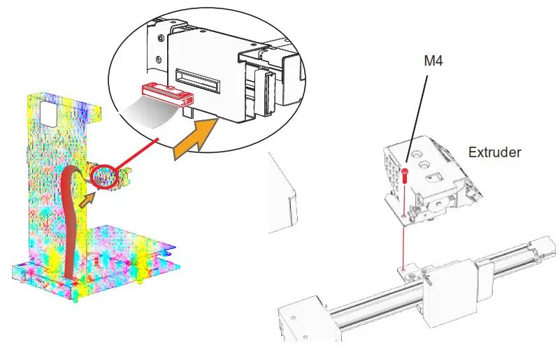 Cetus 2 3D Printer Artist D Pro IDEX Dual Extruder - Install Extruder