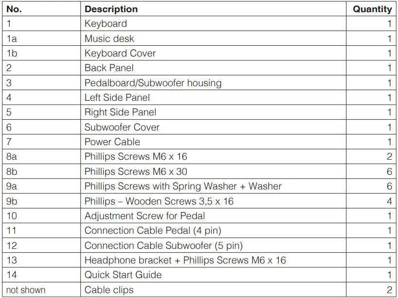 GEWA UP405 Digital Piano User Manual - DELIVERY UP405