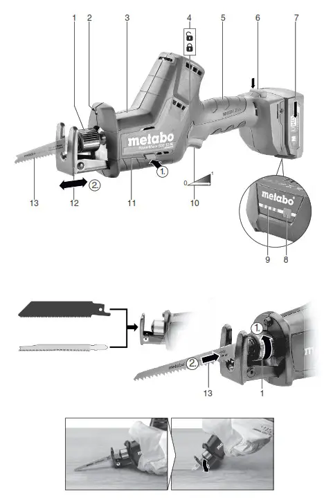 metabo SSE 18 LTX BL Compact Cordless Sabre Saw - fig