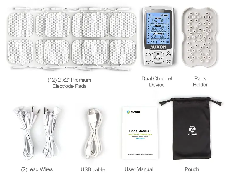 AUVON-24-Modes-Dual-Channel-TENS-EMS-Unit-Muscle-Stimulator-fig-2