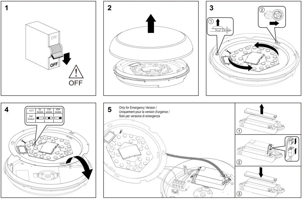 Kosnic POL12-SCT Polo Integrated LED Bulkhead with Emergency and Sensor Instructions - Installation Instruction