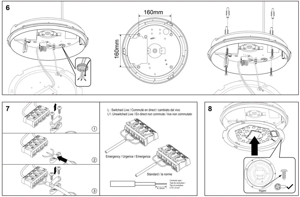 Kosnic POL12-SCT Polo Integrated LED Bulkhead with Emergency and Sensor Instructions - Installation Instruction