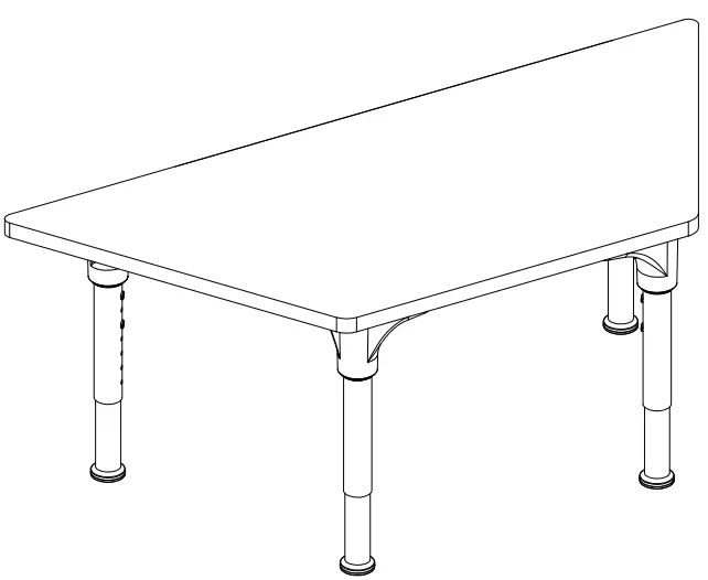 FURNITURE MK-ME088028-GG Hercules Wooden Adjustable Trapezoid Table