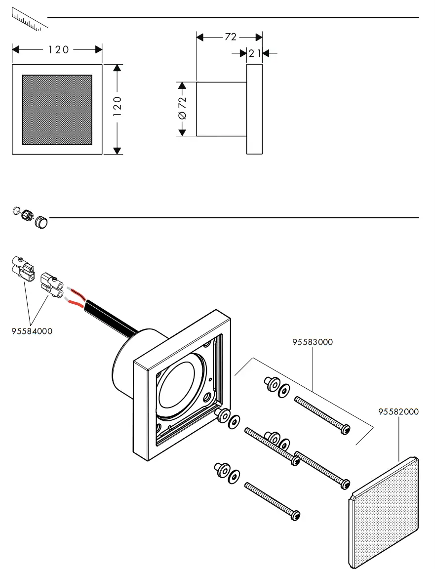 AXOR Starck 40874000 Shower Collection Speaker - Figure