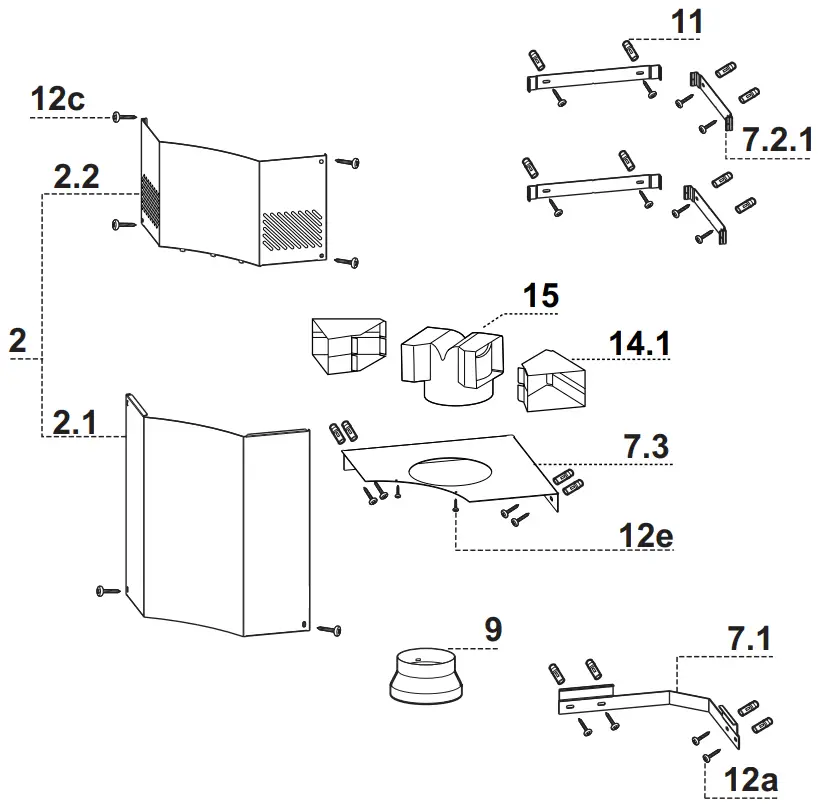 FRANKE FDPA 904 XS LED0 Cooker Hood - Product Components