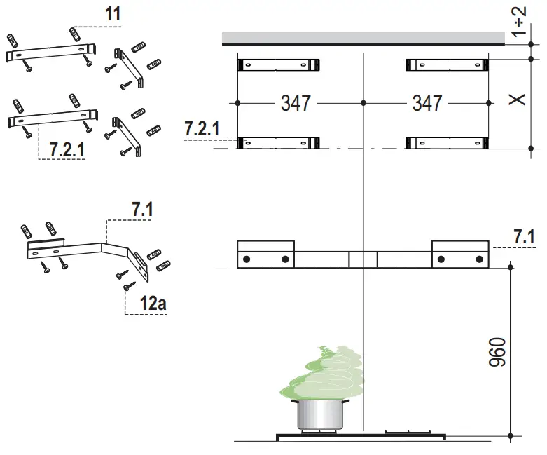 FRANKE FDPA 904 XS LED0 Cooker Hood - Wall drilling