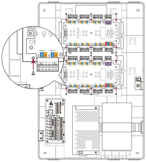 Installing the Output Module in the enclosure