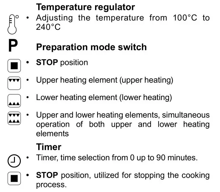 oursson MO2004 Electric Oven - Control panel