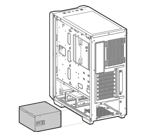 DEEPCOOL CC560 Mid-Tower ATX Case - power supply 1