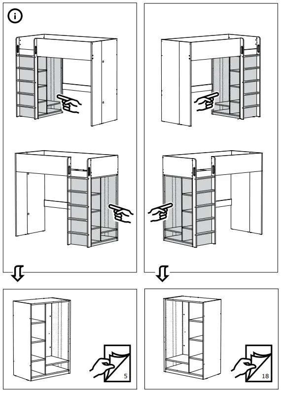 IKEA AA-2236469-2 SMÅSTAD Loft Bed Frame W Desk and Storage - Fig 3