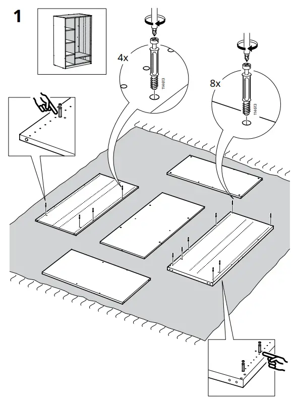 IKEA AA-2236469-2 SMÅSTAD Loft Bed Frame W Desk and Storage - Fig 4