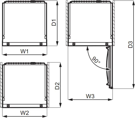 AEG AIK3024R Refrigerator - Dimensions 2