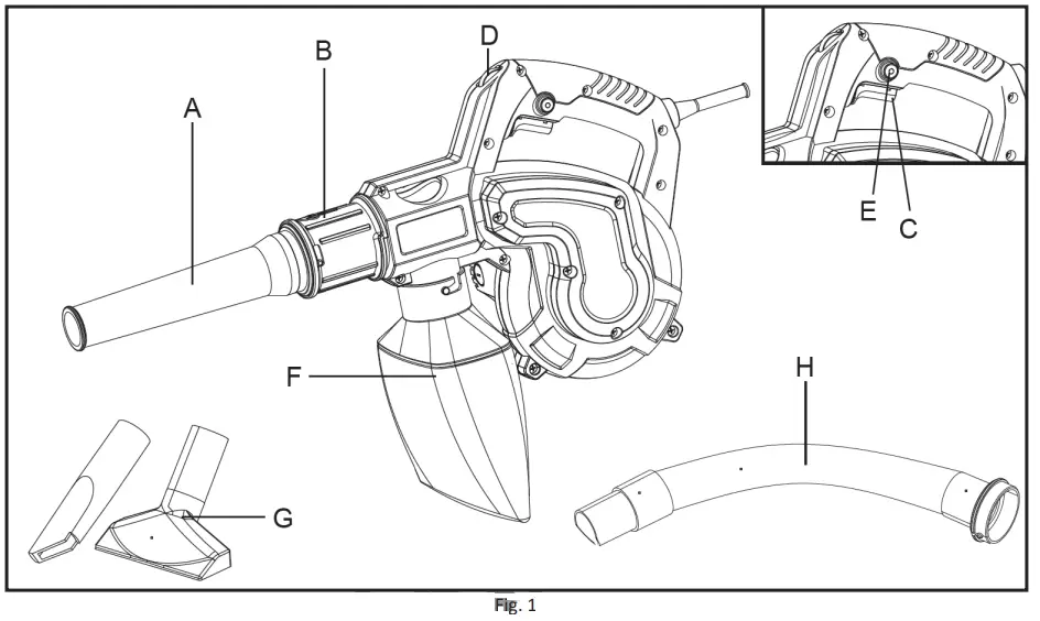 BORMANN BPB6700 Electric Hand Blower - Fig 1