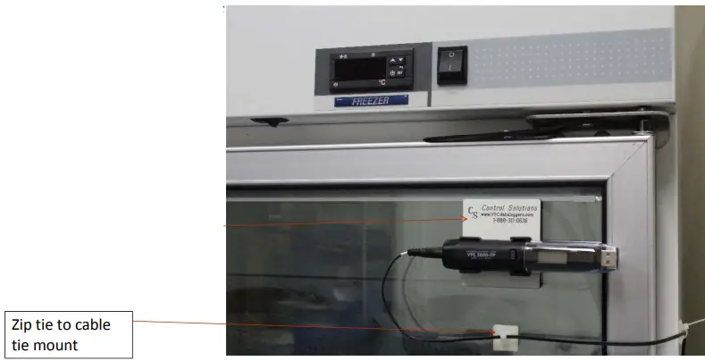 Control Solutions VFC5000-TP Freezer Vaccine Data Logger Kit - square adhesive