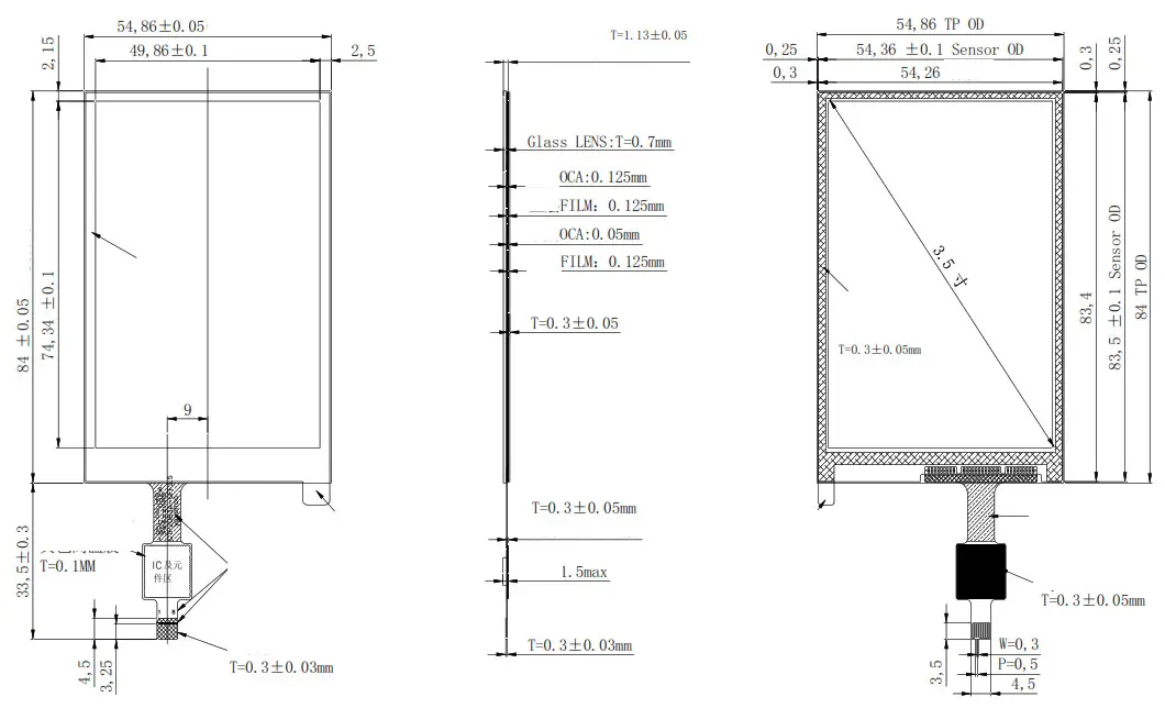 Surenoo STP0350A3-320480 Series TFT LCD Panel - Diogram1
