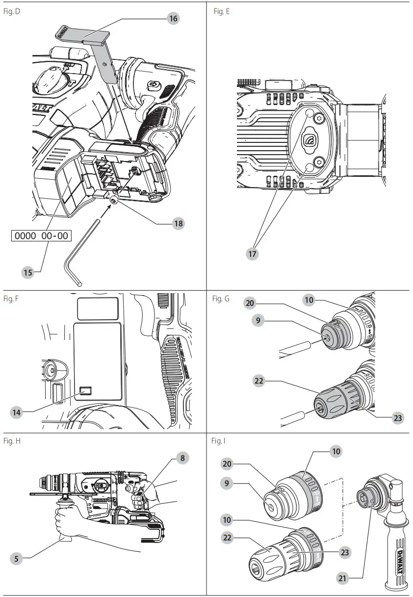 EWALT DCH417 XR FlexVolt Heavy Rotating Cordless Hammer - fig