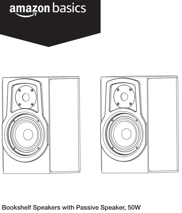 amazon basics R30PUS Bookshelf Speaker with Passive Speaker 50W User Manual