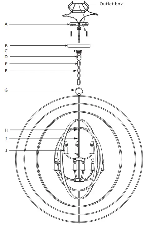 CRYSTORAMA 587 MK Luna Nine Light Chandelier - Fig 1