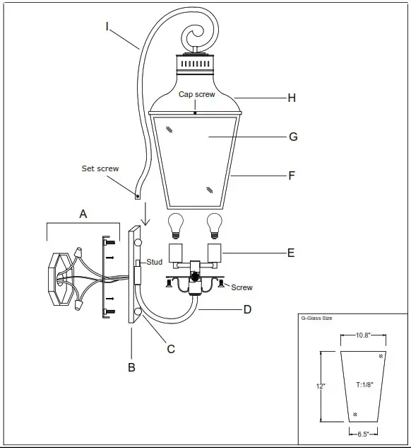 CRYSTORAMA DUM 9803 GE Dumont Outdoor 3 Light Wall Mount - Part Number