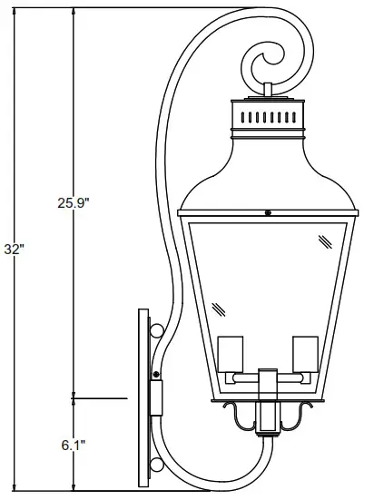 CRYSTORAMA DUM 9803 GE Dumont Outdoor 3 Light Wall Mount - Product Overview 2