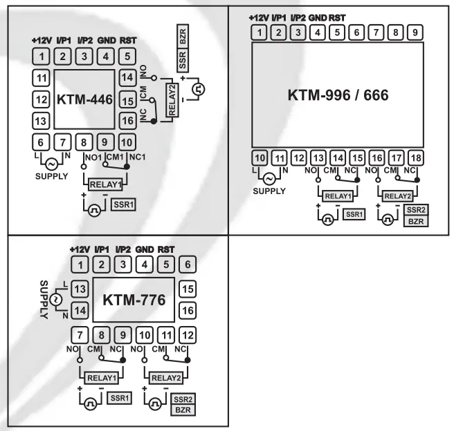 i therm KTM 996 Digital Preset Timer - terminal