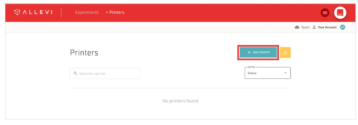 Allevi 3 Professional 3D Bioprinter - ‘Create an account 1