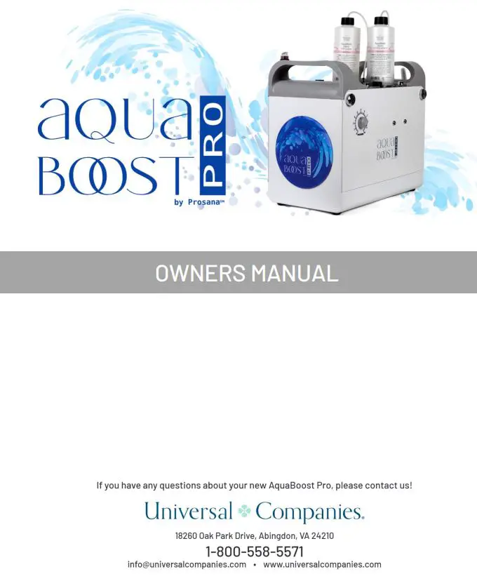 AquaBoost VA24210 Professional Hydrodermabrasion Facial Machine Owner's Manual