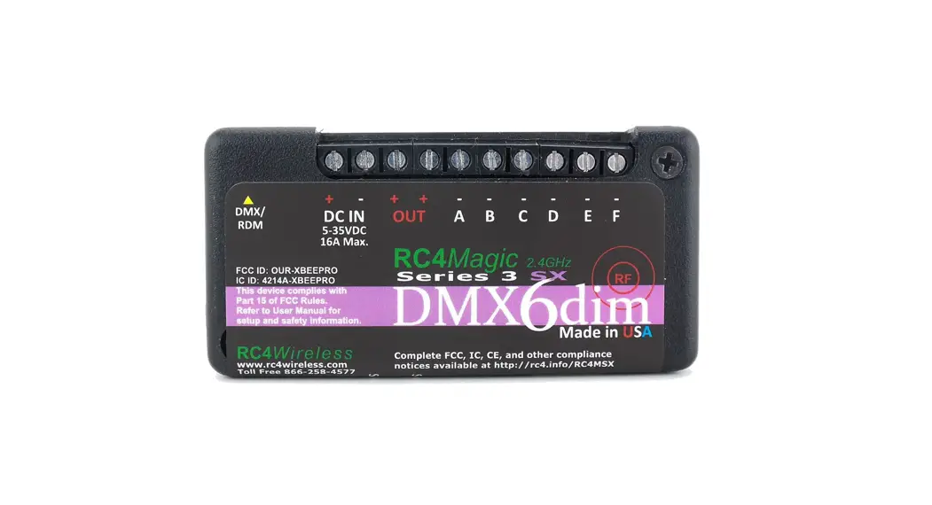 Rc4 Wireless Dmx2dim Rc4magic Series 3 Two-channel Wireless Dimmer User Guide