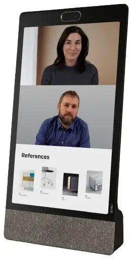 neat Frame Video Conferencing Device with Integrated Touch Screen